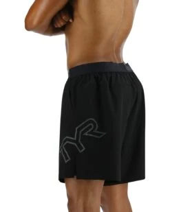 TYR Hydrosphere™ Men's Lined 7" Unbroken Big Logo Shorts - Solid -TYL Clothing Shop MUSLSL3A 001 alt03