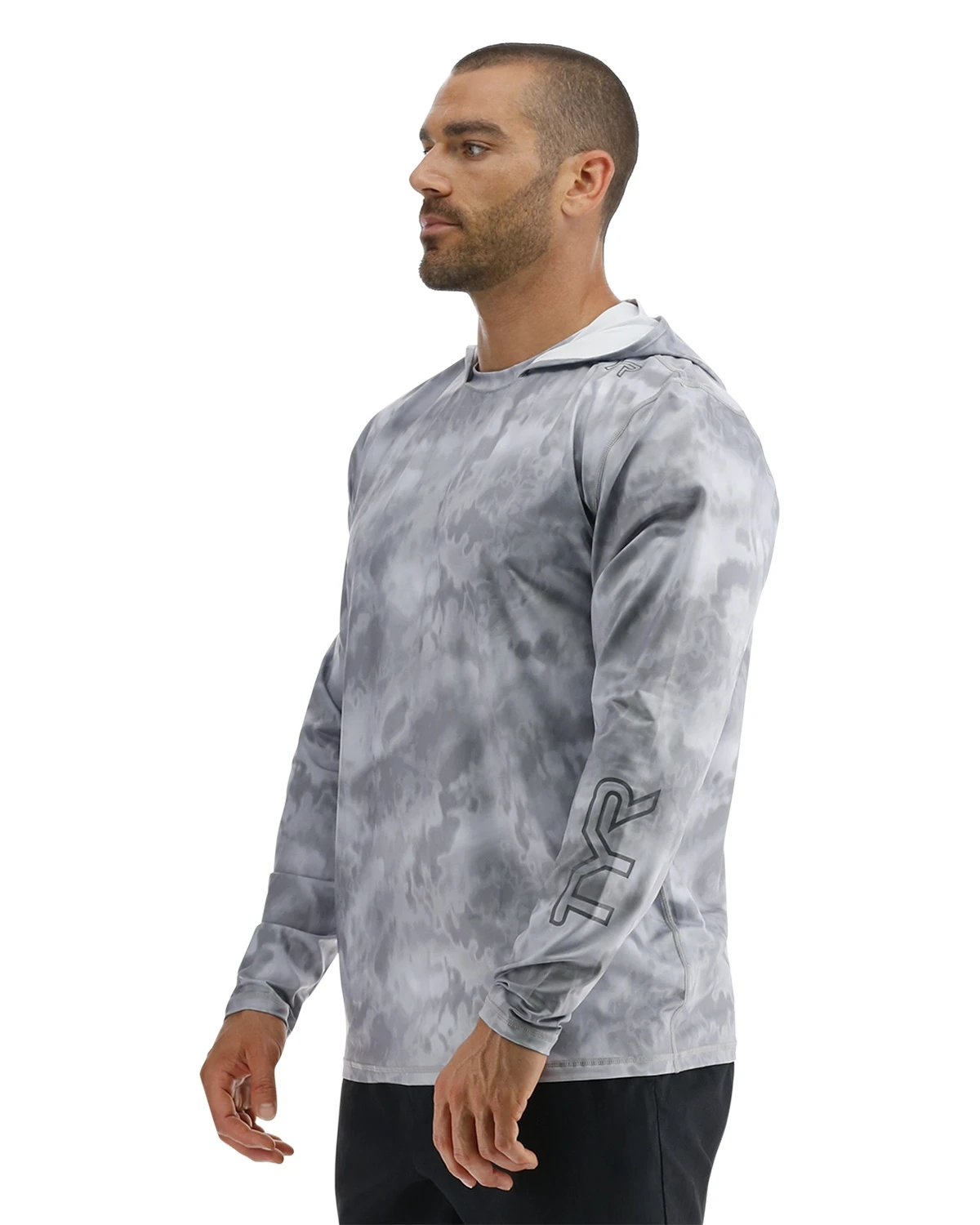 TYR SunDefense™ Men's Vented Hooded Shirt - Turbulent 6 TYR SunDefense™ Men's Vented Hooded Shirt - Turbulent - Image 4