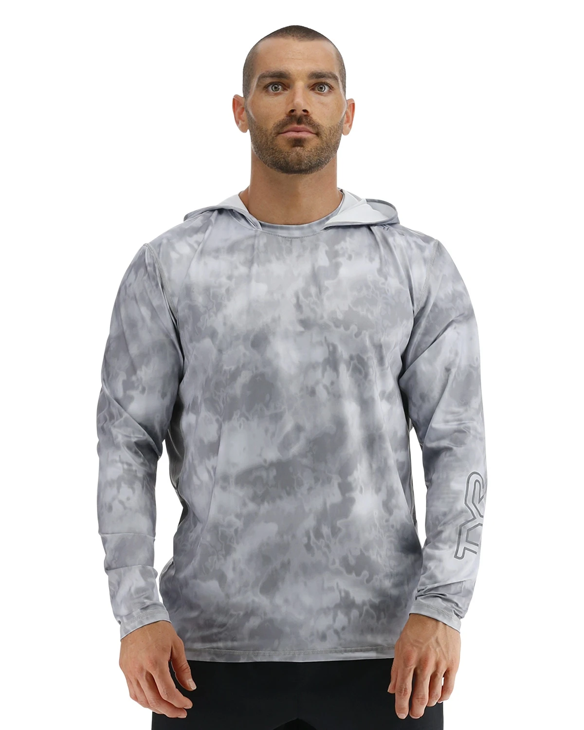 TYR SunDefense™ Men's Vented Hooded Shirt - Turbulent 3 TYR SunDefense™ Men's Vented Hooded Shirt - Turbulent