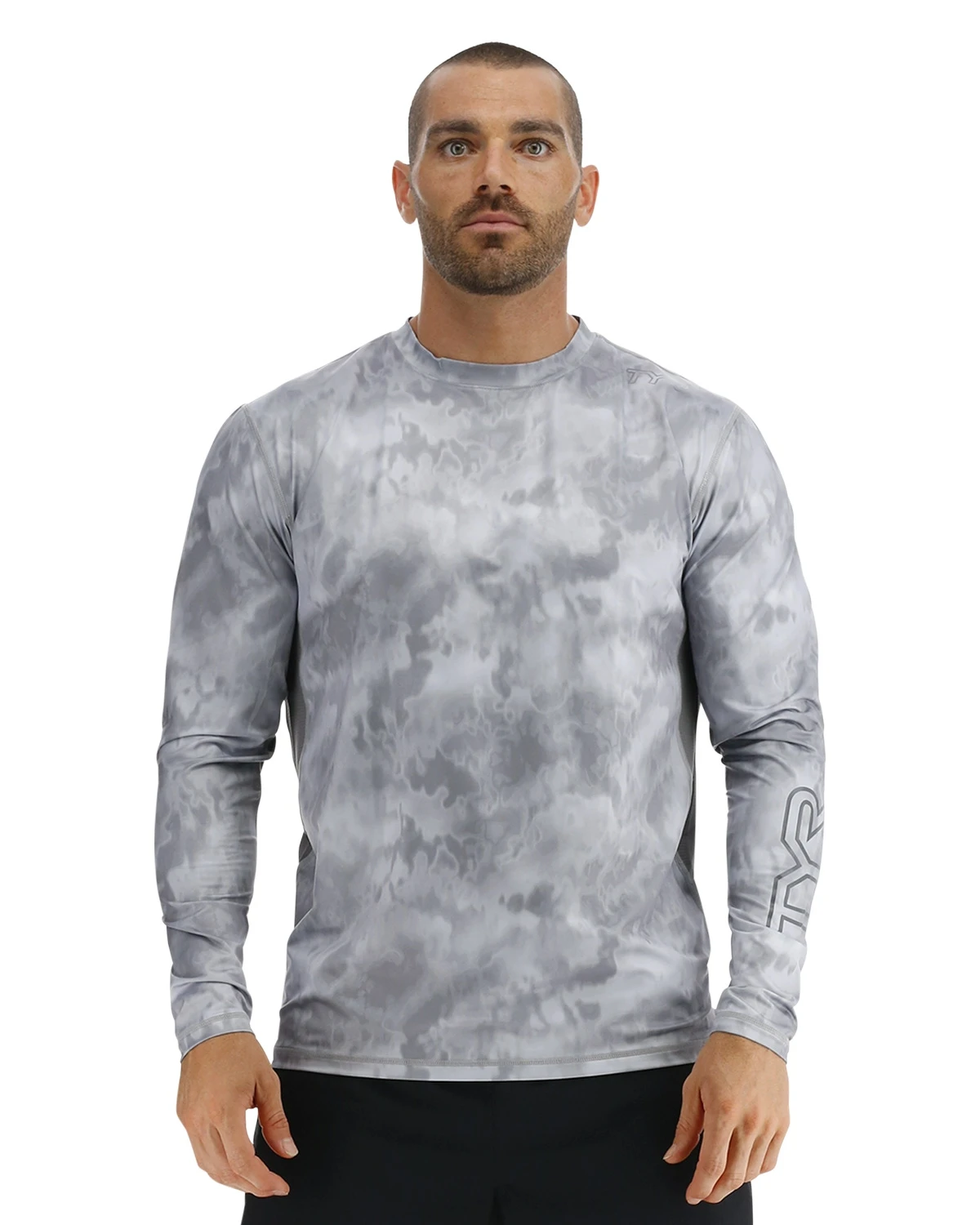 TYR SunDefense™ Men's Vented Long Sleeve Crew Shirt - Turbulent 3 TYR SunDefense™ Men's Vented Long Sleeve Crew Shirt - Turbulent