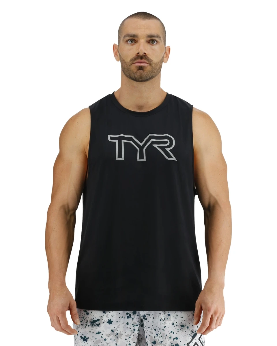 TYR ClimaDry™ Men's Big Logo Tech Tank - Solid / Heather 3 TYR ClimaDry™ Men's Big Logo Tech Tank - Solid / Heather