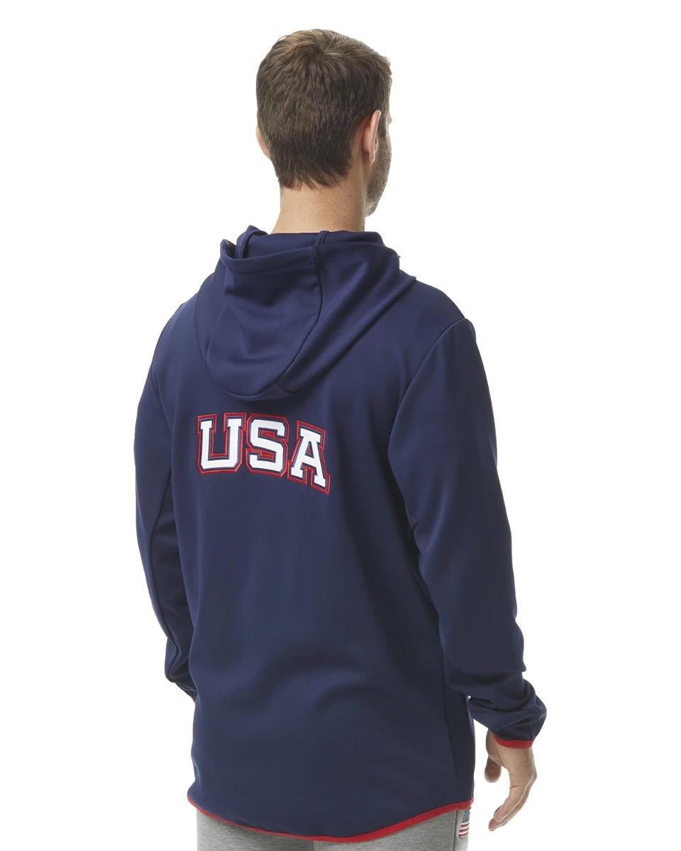 TYR Men's Alliance Podium Full Zip Hoodie - USA 4 TYR Men's Alliance Podium Full Zip Hoodie - USA - Image 2
