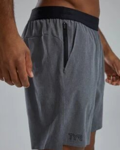 TYR Hydrosphere™ Men's Unlined 7" Unbroken Big Logo Shorts - Solid -TYL Clothing Shop muslso3a 255 alt05