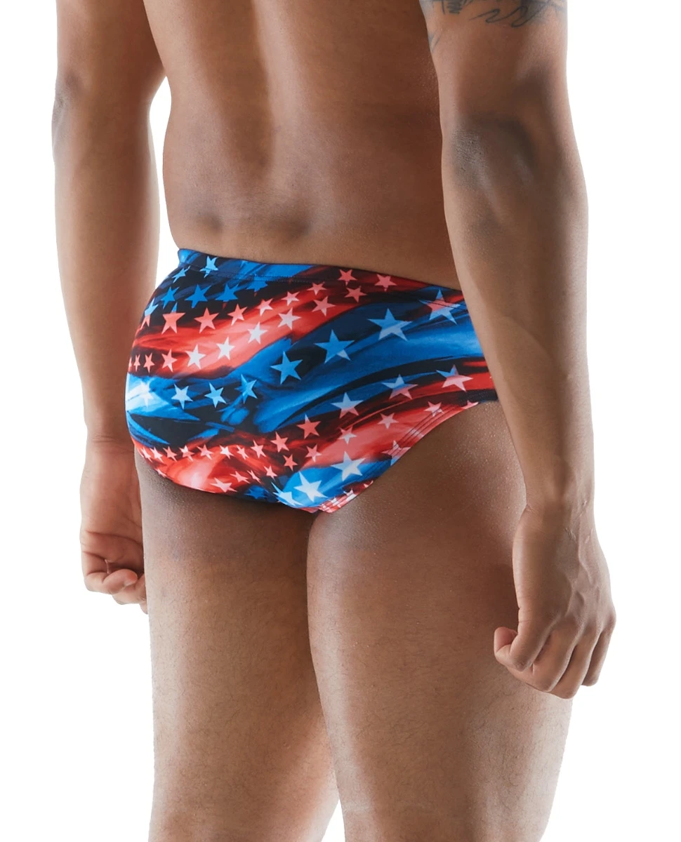 TYR Durafast One® Men's Brief Swimsuit - Freedom Flag 4 TYR Durafast One® Men's Brief Swimsuit - Freedom Flag - Image 2