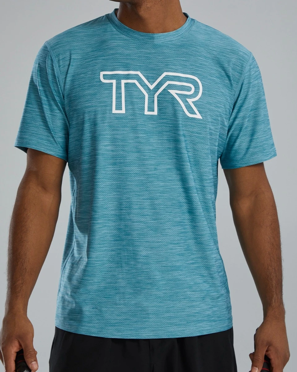 TYR Airtec™ Men's Big Logo Tee - Solid / Heather 7 TYR Airtec™ Men's Big Logo Tee - Solid / Heather - Image 5