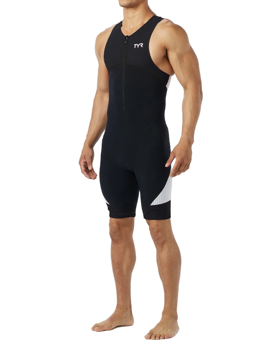TYR Men's Padded Front-Zip Tri-Suit - Carbon 5 TYR Men's Padded Front-Zip Tri-Suit - Carbon - Image 3