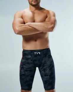 TYR Men’s Venzo™ High-Waist Jammer Swimsuit - Camo Fire -TYL Clothing Shop vzcfhw6a 937 alt07